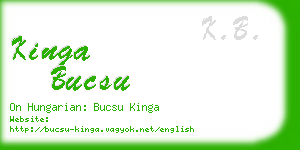 kinga bucsu business card